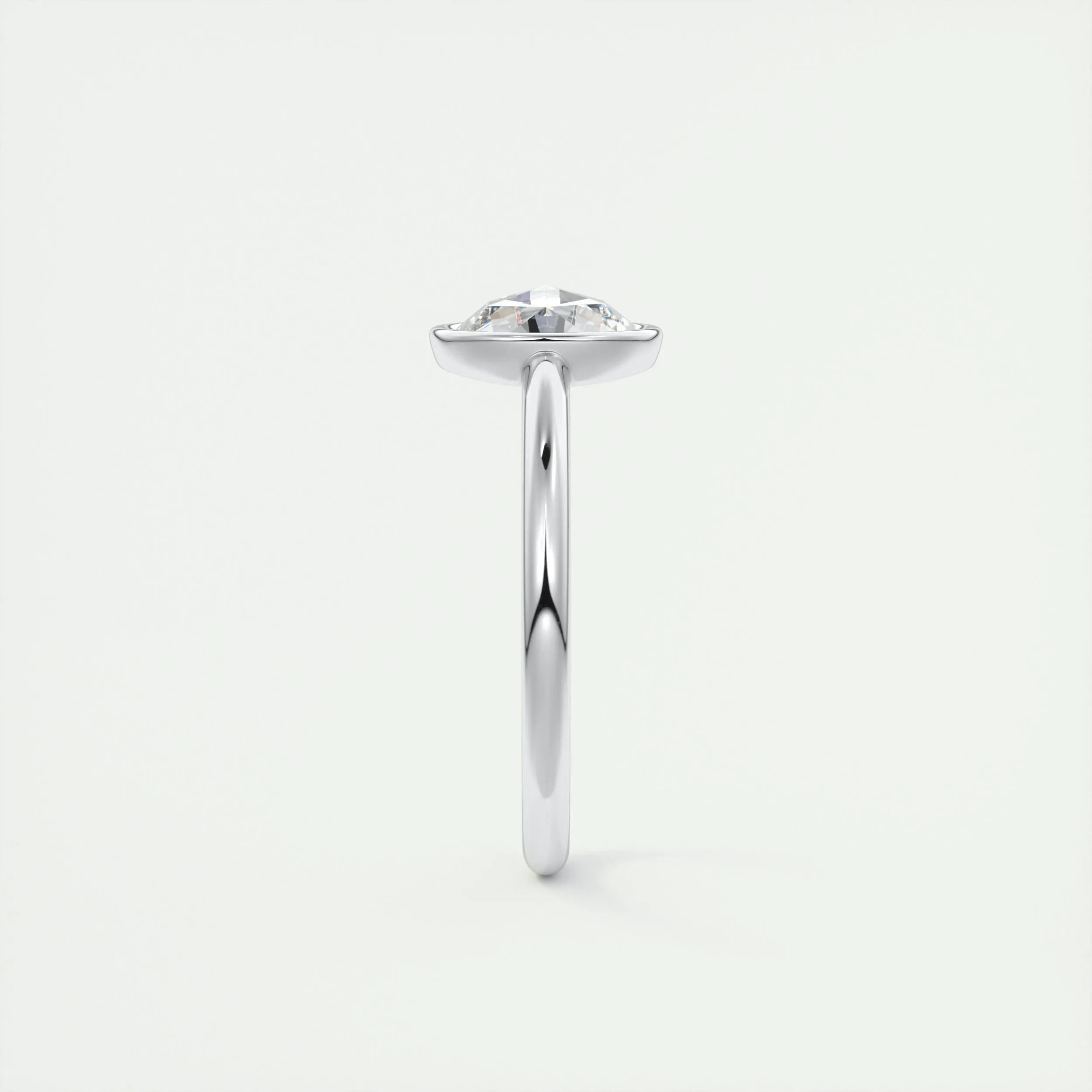 1.8 Ct Rose Cut Round Solitaire Full Bezel Moissanite Diamond  Engagement Ring