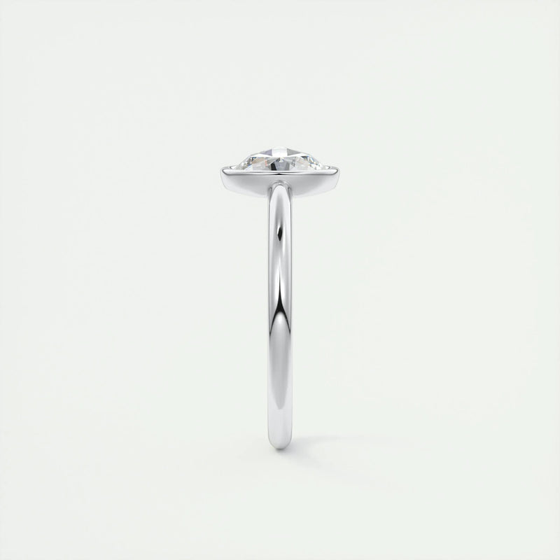 1.8 Ct Rose Cut Round Solitaire Full Bezel Moissanite Diamond  Engagement Ring