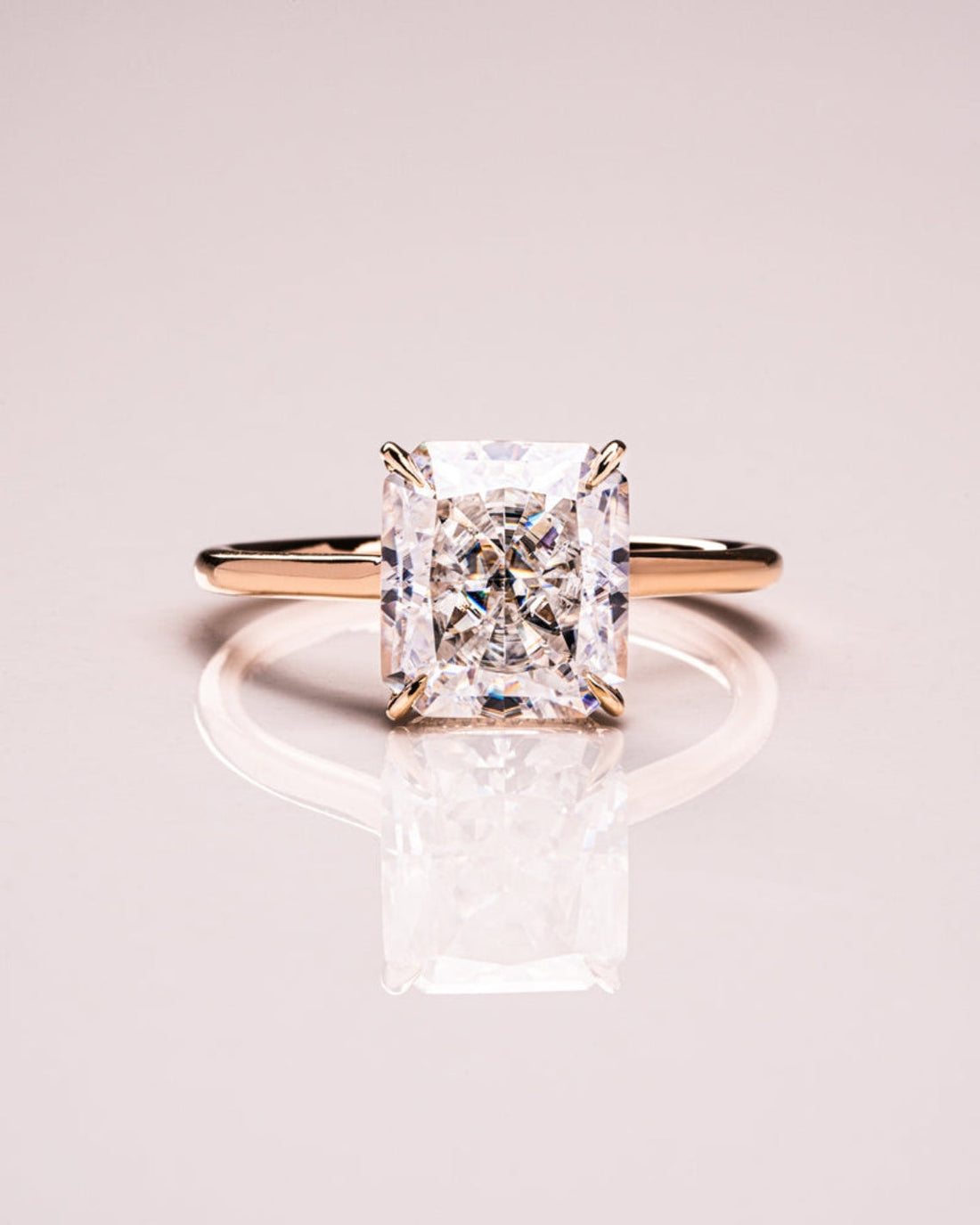 1.51 - 3.51 CT Radiant CVD Diamond Hidden Halo Engagement Ring