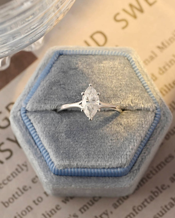 1.0 - 3.0 CT Marquise CVD Diamond Solitaire Engagement Ring