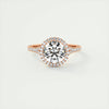 3.05 Ct Round Halo Cathedral Moissanite Diamond Engagement Ring