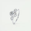 2.5 Ct Oval Pear Three Stone Bezel Moissanite Diamond Engagement Ring