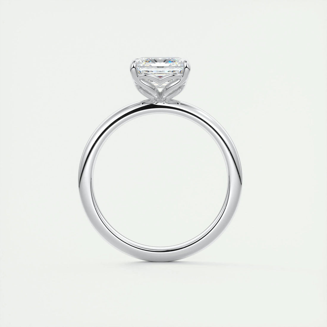 2.0 Ct Asscher Solitaire Moissanite Diamond Engagement Ring
