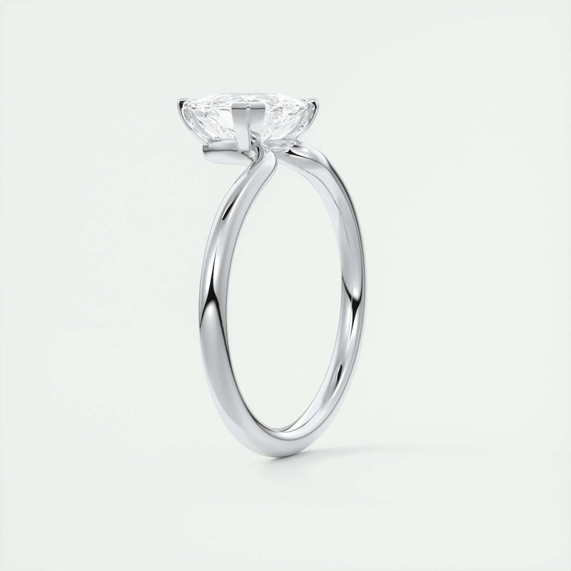 2.1 Ct Trillion Cantilever Solitaire Moissanite Engagement Ring