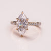 1.09 - 3.09 CT Marquise  CVD Diamond Hidden Halo Pave Setting Engagement Ring