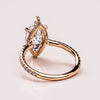 1.0- 3.98 CT Marquise CVD Diamond Hidden Halo Pave Setting Engagement Ring