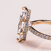 1.09 - 3.09 CT Marquise  CVD Diamond Hidden Halo Pave Setting Engagement Ring