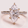 3.0 - 7.0 CT Marquise CVD Diamond Hidden Halo & Pave Engagement Ring