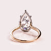 1.50- 3.09 CT Pear  CVD Diamond Hidden Halo Engagement Ring