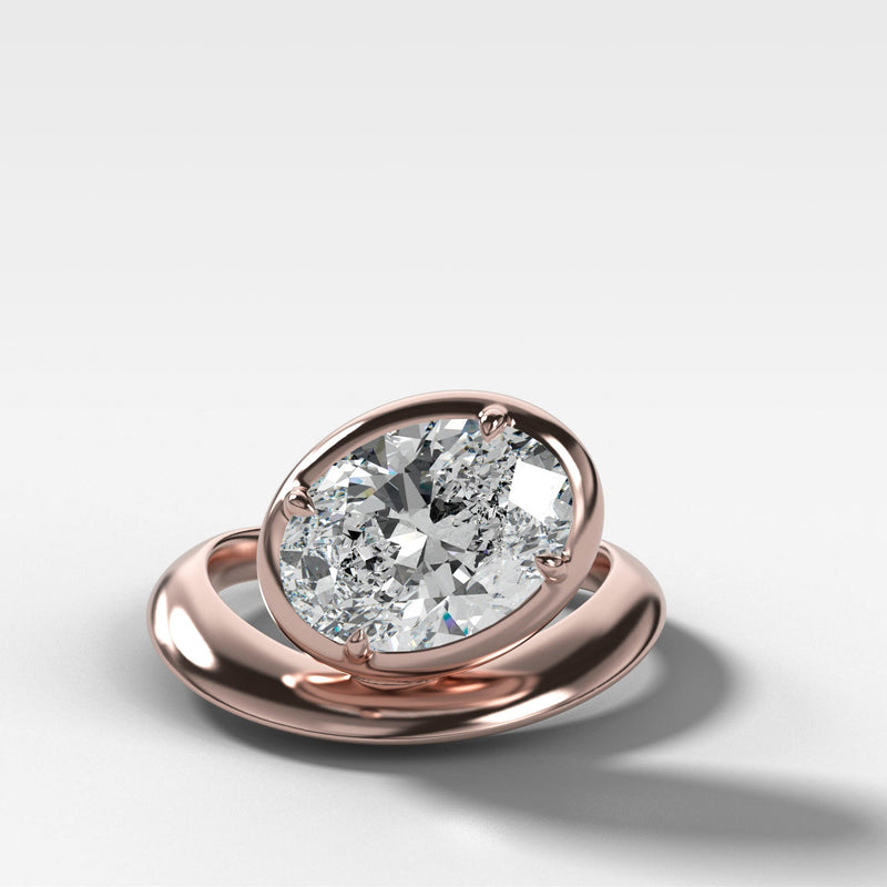 Fluid Elegance: The Contoured Club Oval Diamond Ring