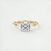 2.0CT Cushion Cut Moissanite 3 Stone Engagement Ring