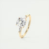 2.0CT Cushion Cut Moissanite 3 Stone Engagement Ring