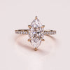 1.09 - 3.09 CT Marquise  CVD Diamond Hidden Halo Pave Setting Engagement Ring