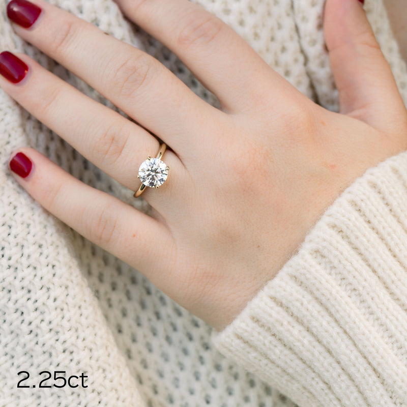 2.25ct Round Brilliant Cut Moissanite Solitaire Engagement Ring