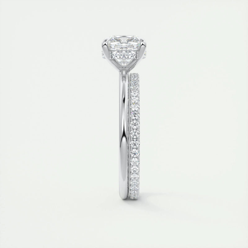 2.0 Ct Cushion Solitaire With Hidden Halo Moissanite Diamond Engagement Ring