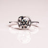 1.15 - 3.15 CT Cushion  CVD Diamond Bezel Hidden Halo Engagement Ring