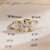 1.0 - 3.0 CT Oval F/VS1 CVD Diamond Three Stone Style Engagement Ring
