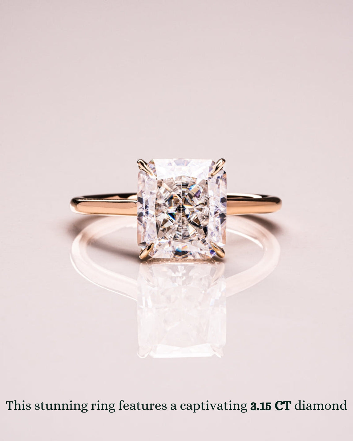 1.51 - 3.51 CT Radiant CVD Diamond Hidden Halo Engagement Ring