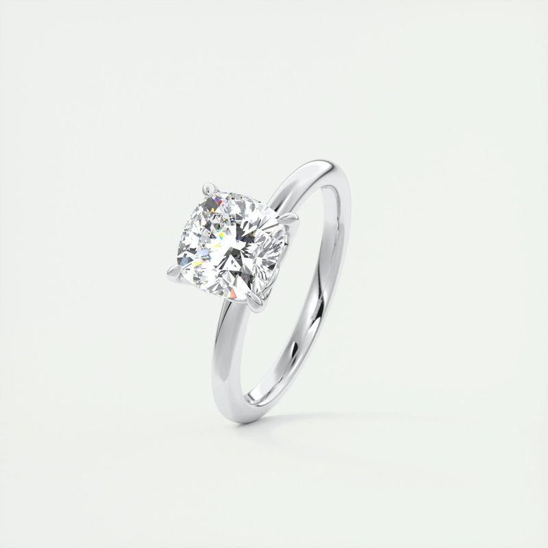 2.0 Ct Cushion Solitaire Moissanite  Diamond  Engagement Ring