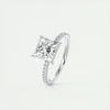 3.5 Ct Princess Pavé Moissanite Diamond Engagement Ring