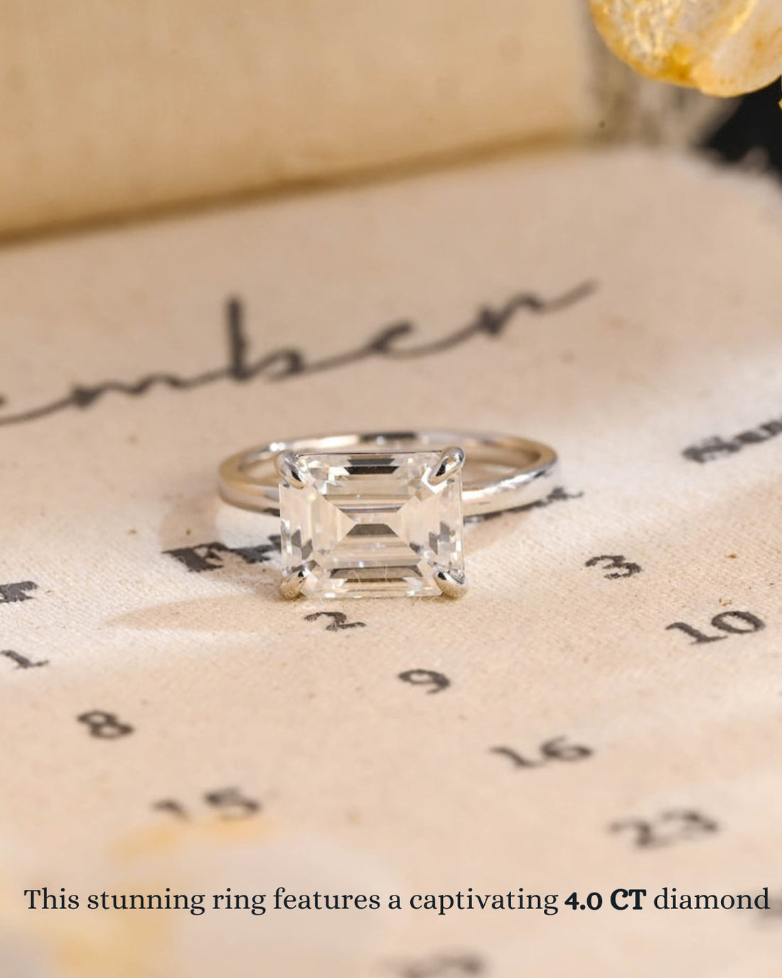 2.0-4.0 CT Emerald CVD Diamond Solitaire Engagement Ring
