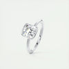 2.0 Ct Cushion East West Half Bezel Solitaire Moissanite Engagement Ring