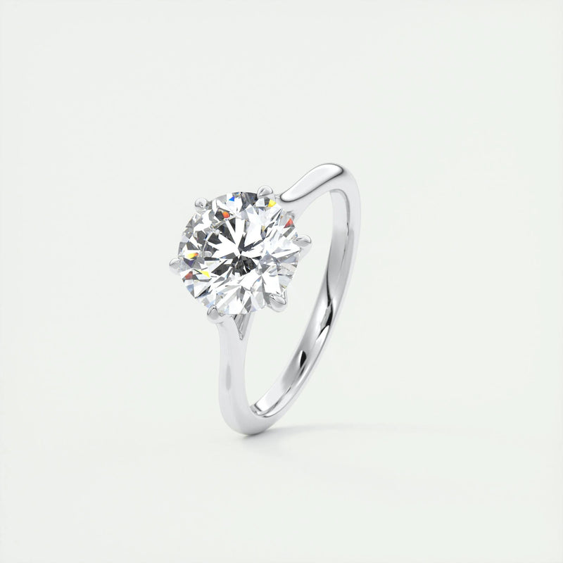 1.8 Ct Round Solitaire Moissanite Diamond Engagement Ring