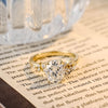 1.0-3.0 CT Oval CVD Diamond Cluster Setting Engagement Ring
