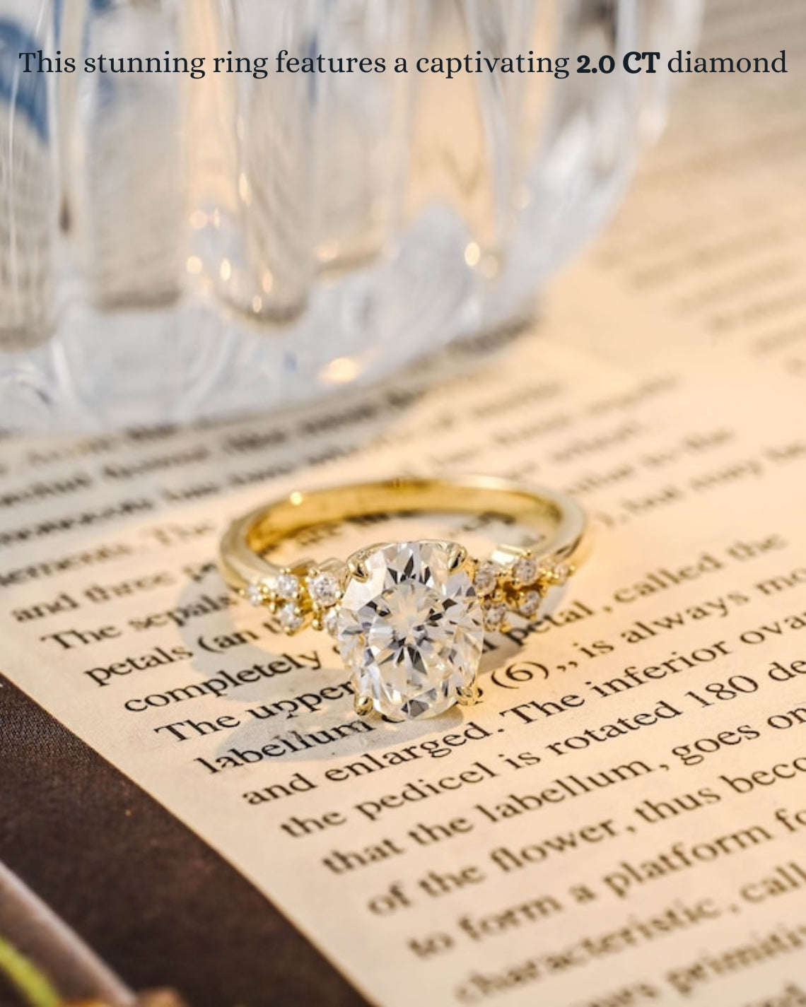 1.0-3.0 CT Oval CVD Diamond Cluster Setting Engagement Ring