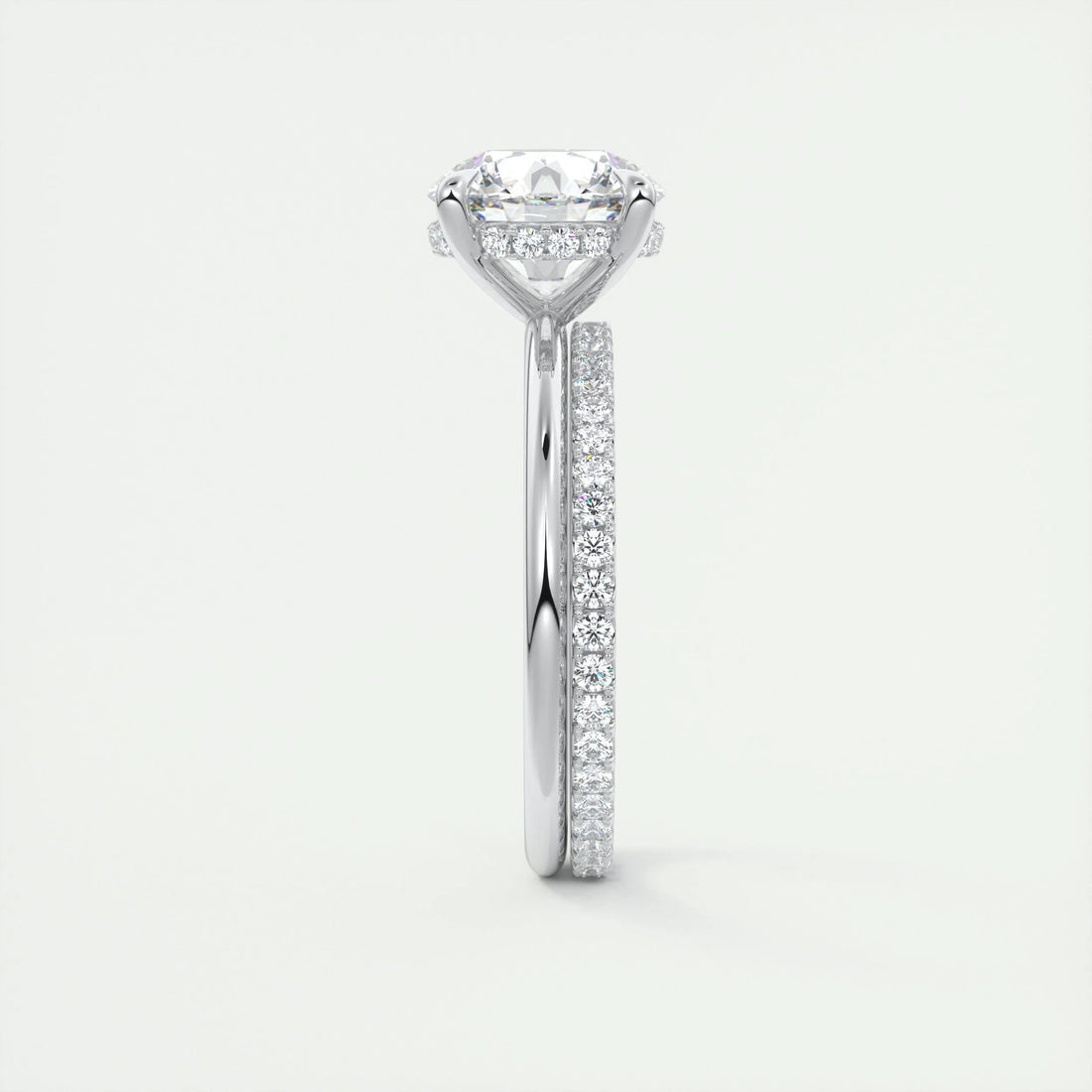 2.55 Ct Round Hidden Halo Moissanite Diamond Engagement Ring