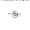 1.0-3.0 CT Round CVD Diamond Halo Pave Setting Engagement Ring