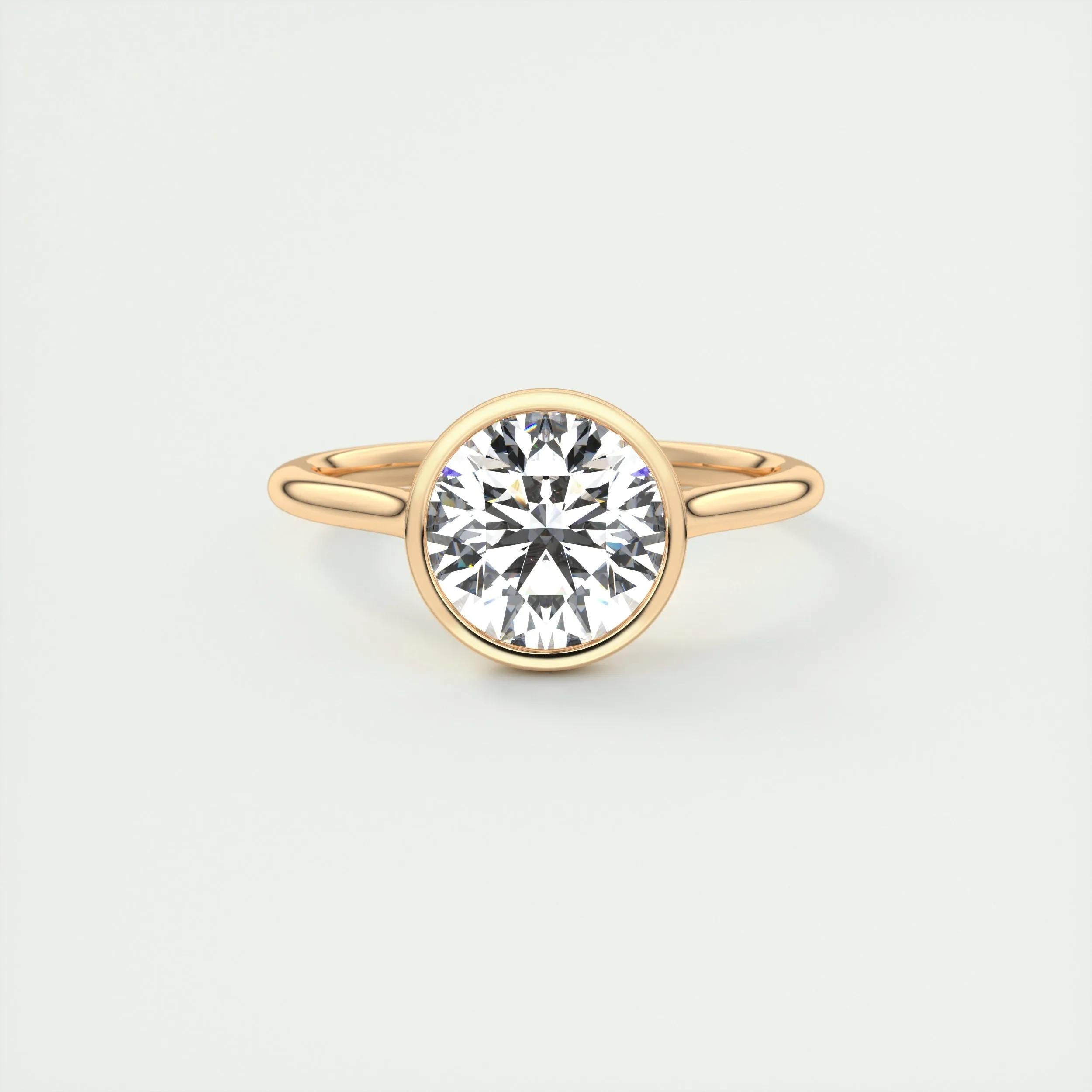 2.2 Ct Round Solitaire Bezel Moissanite Diamond Engagement Ring