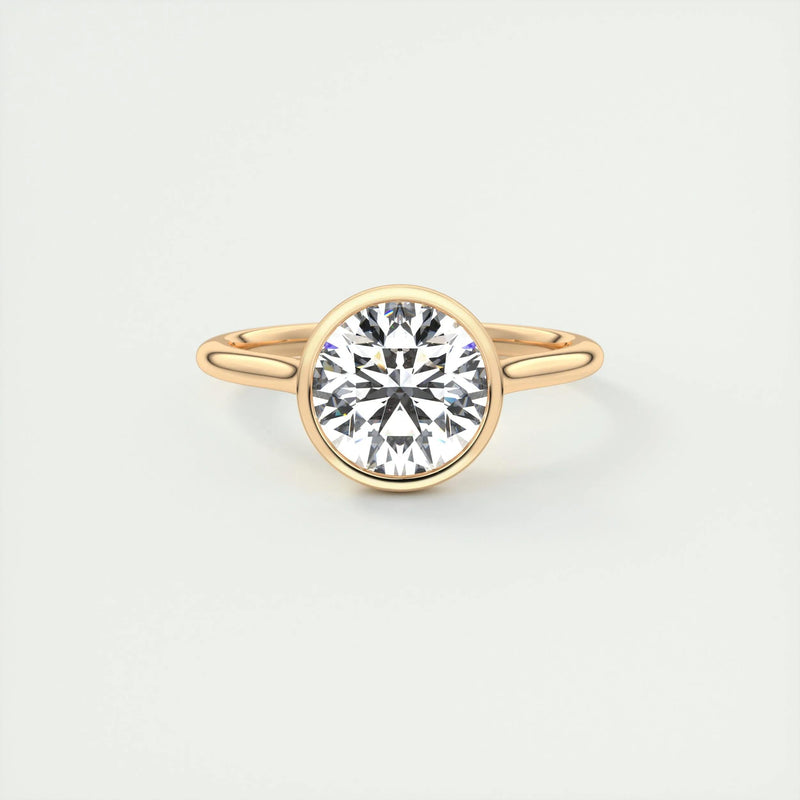 2.2 Ct Round Solitaire Bezel Moissanite Diamond Engagement Ring