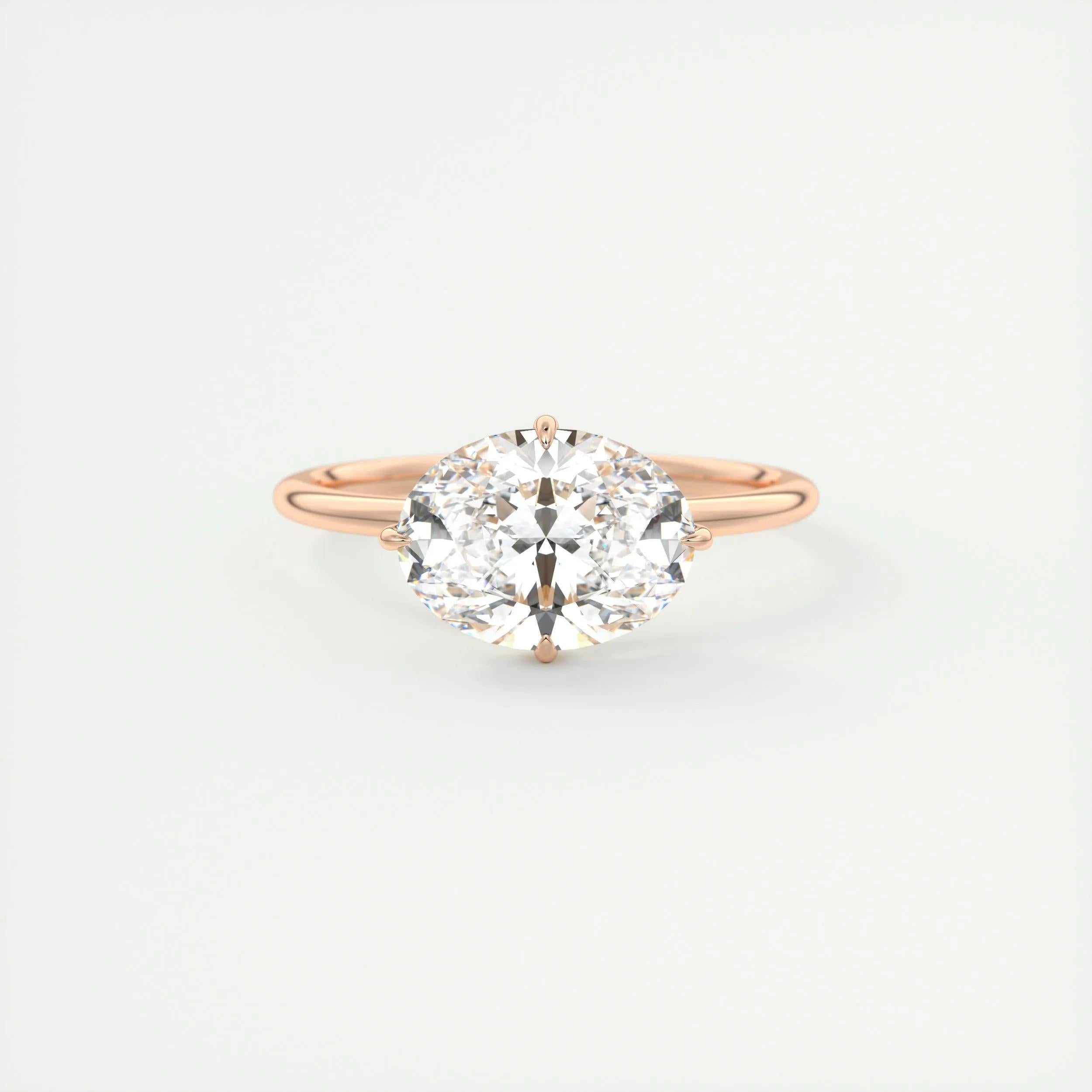 2.5 Ct Oval solitaire with Hidden Halo Moissanite Diamond Engagement Ring