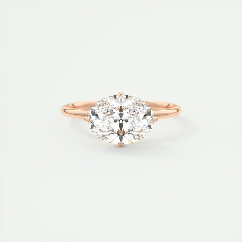 2.5 Ct Oval solitaire with Hidden Halo Moissanite Diamond Engagement Ring
