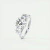 2.8 Ct Round Moissanite Three Stone Diamond Engagement Ring
