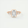 2.5 Ct Emerald Three Stone Bezel Moissanite Engagement Ring