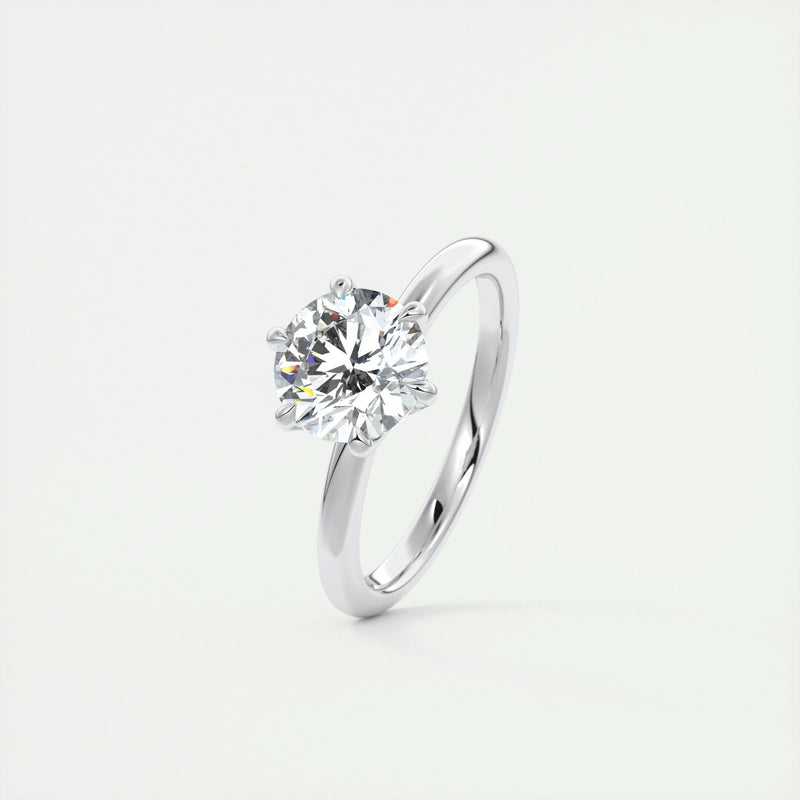 1.86 Ct Solitaire Round Floral Moissanite Diamond Engagement Ring