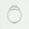 3.2 Ct Cushion Baguette Three Stone Moissanite Diamond Engagement Ring