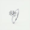 2.0 Ct Oval Cathedral Solitaire Moissanite Diamond Engagement Ring