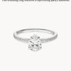 1.0 -3.0 CT Pear Shape CVD Diamond Pave Setting Engagement Ring