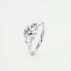 2.4 Ct Round Three Stone Moissanite Diamond Engagement Ring