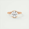 2.1 Ct Round East West Half Bezel Solitaire Moissanite Diamond Engagement Ring