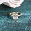 1.0 - 3.0 CT Emerald CVD Diamond Solitaire Engagement Ring