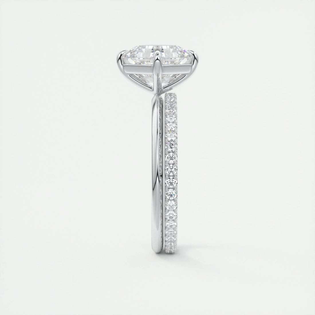 2.0 Ct Asscher Solitaire Moissanite Diamond  Engagement Ring