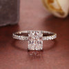 2.0 - 4.50 CT Radiant CVD Diamond Pave Setting Engagement Ring