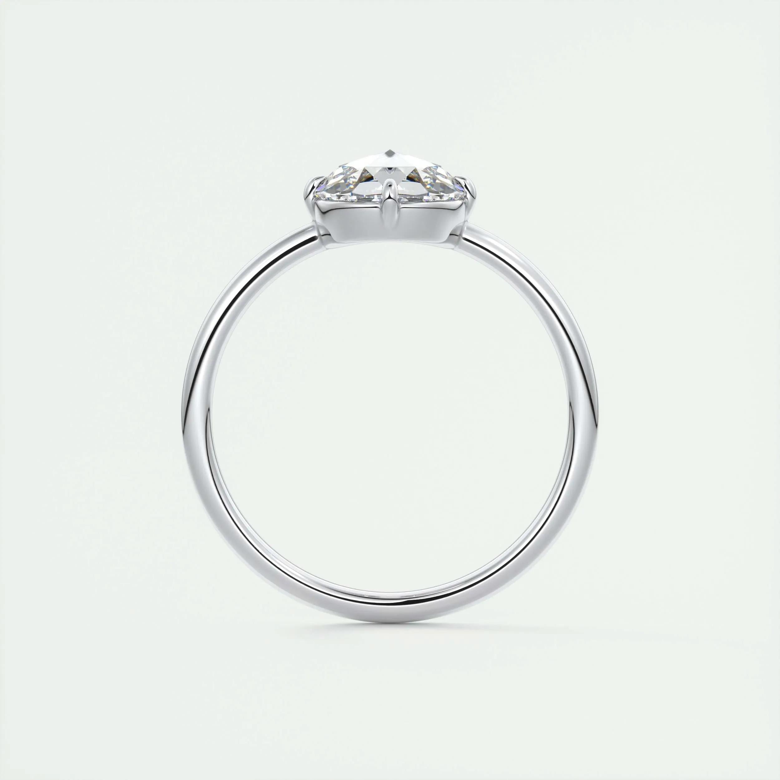 2.15 Ct Rose Cut Solitaire Full Bezel Moissanite Diamond Engagement Ring