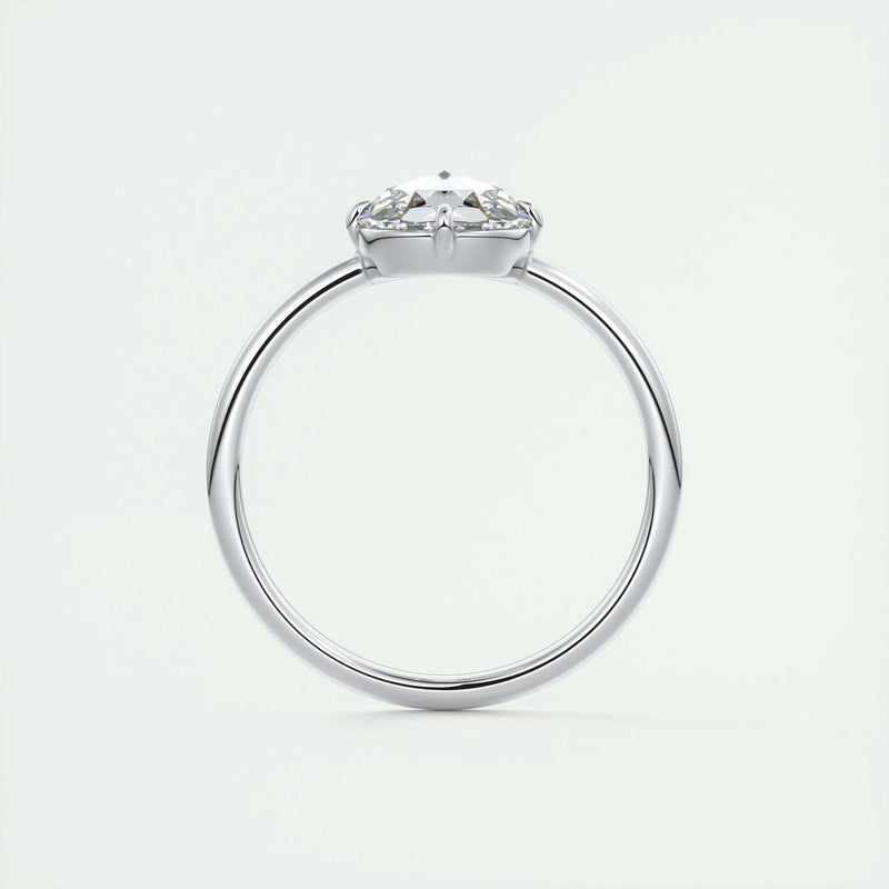 2.15 Ct Rose Cut Solitaire Full Bezel Moissanite Diamond Engagement Ring