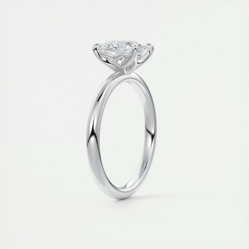 2.0 Ct Oval Floral Solitaire Moissanite Diamond Engagement Ring
