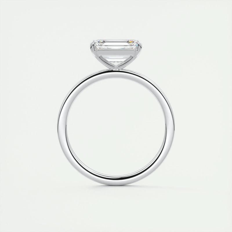 2.0 Ct  Emerald Cut Moissanite Solitaire Diamond Engagement Ring